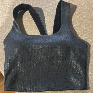 Shimmering Black/grey alo Crop Top